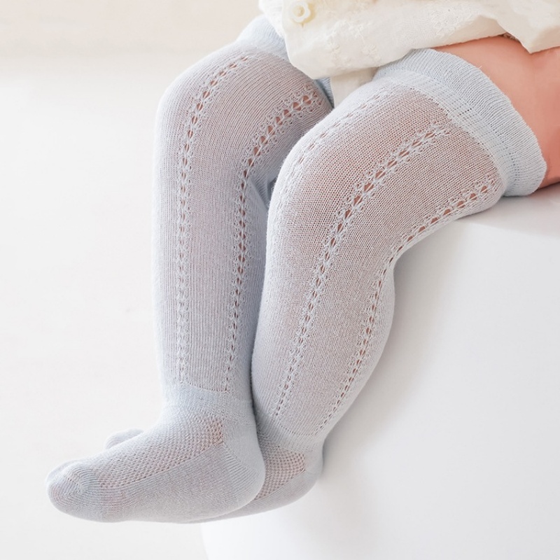 ベビー中空アウトロングソックス通気性メッシュ綿骨なしニーハイ - Baby Sock Oximeter のレビューと価格